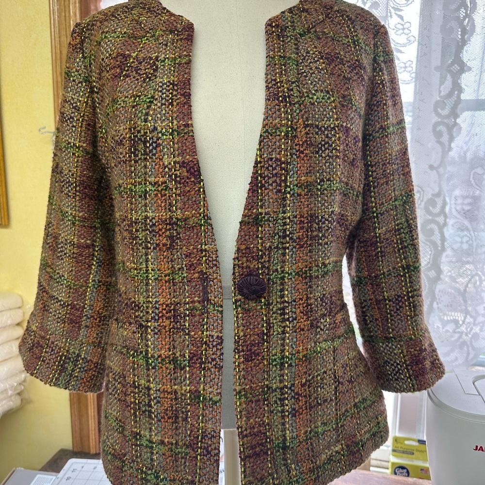 Coldwater Creek Multicolor Plaid Blazer - Picture 2 of 8